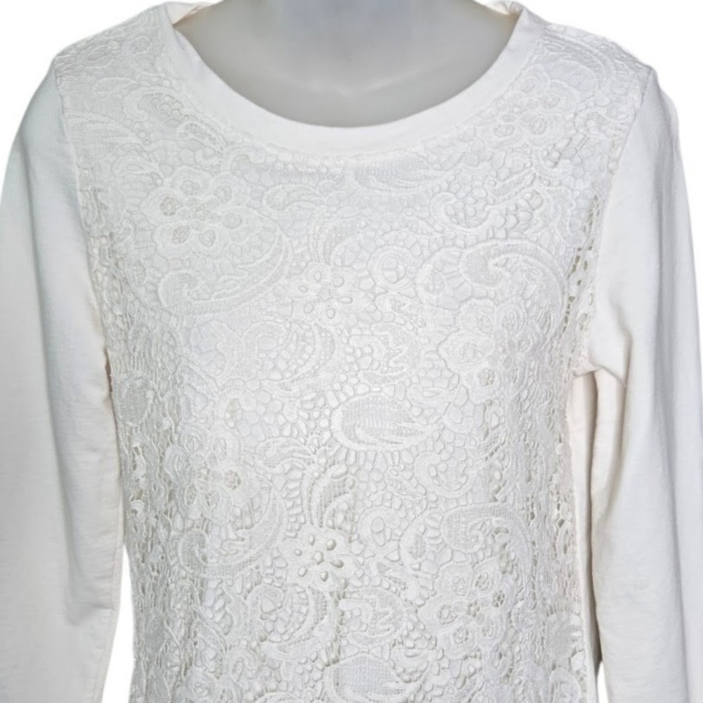 Lands End Womens Romantic Lace Top Size XS Cottagecore Coquette Feminine Soft - Picture 2 of 8